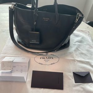 Black Leather Authentic Prada Bag